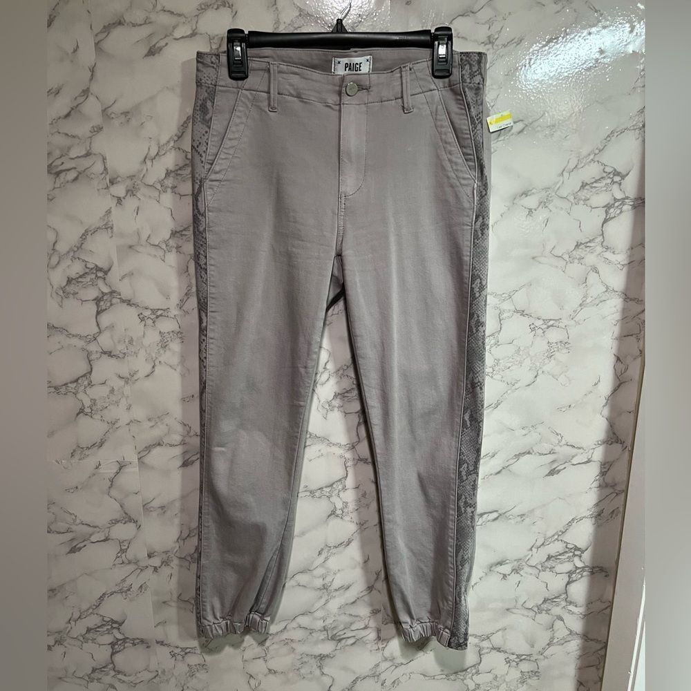 PAIGE Mayslie Jogger Gray Snakeskin Accent Women's Size 28